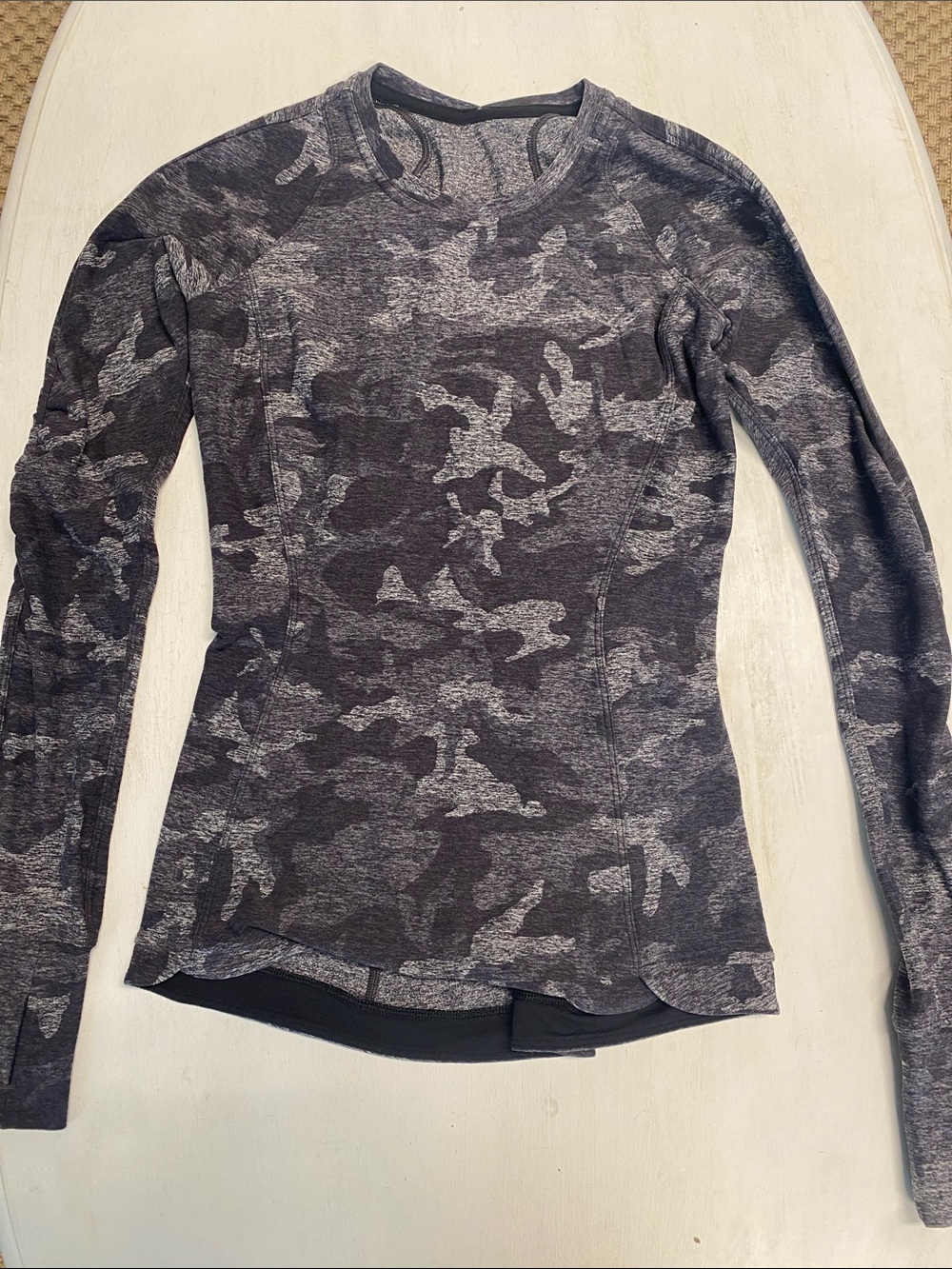 Women’s Lululemon Black Gray Camo Long-Sleeve Top